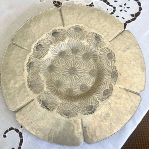 Hammered aluminum Daisy tray 14” by Trade Continental MCM